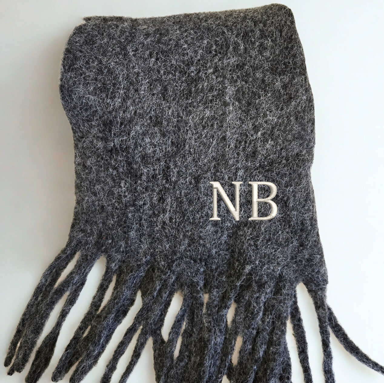 Personalised Duotone Embroidered Scarf | Custom Name Winter Gift