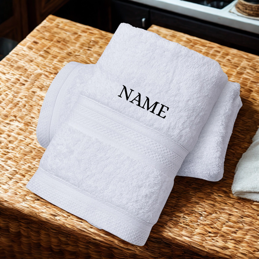 Personalised Bath Towel (Organic Cotton collection) - NAME ONLY