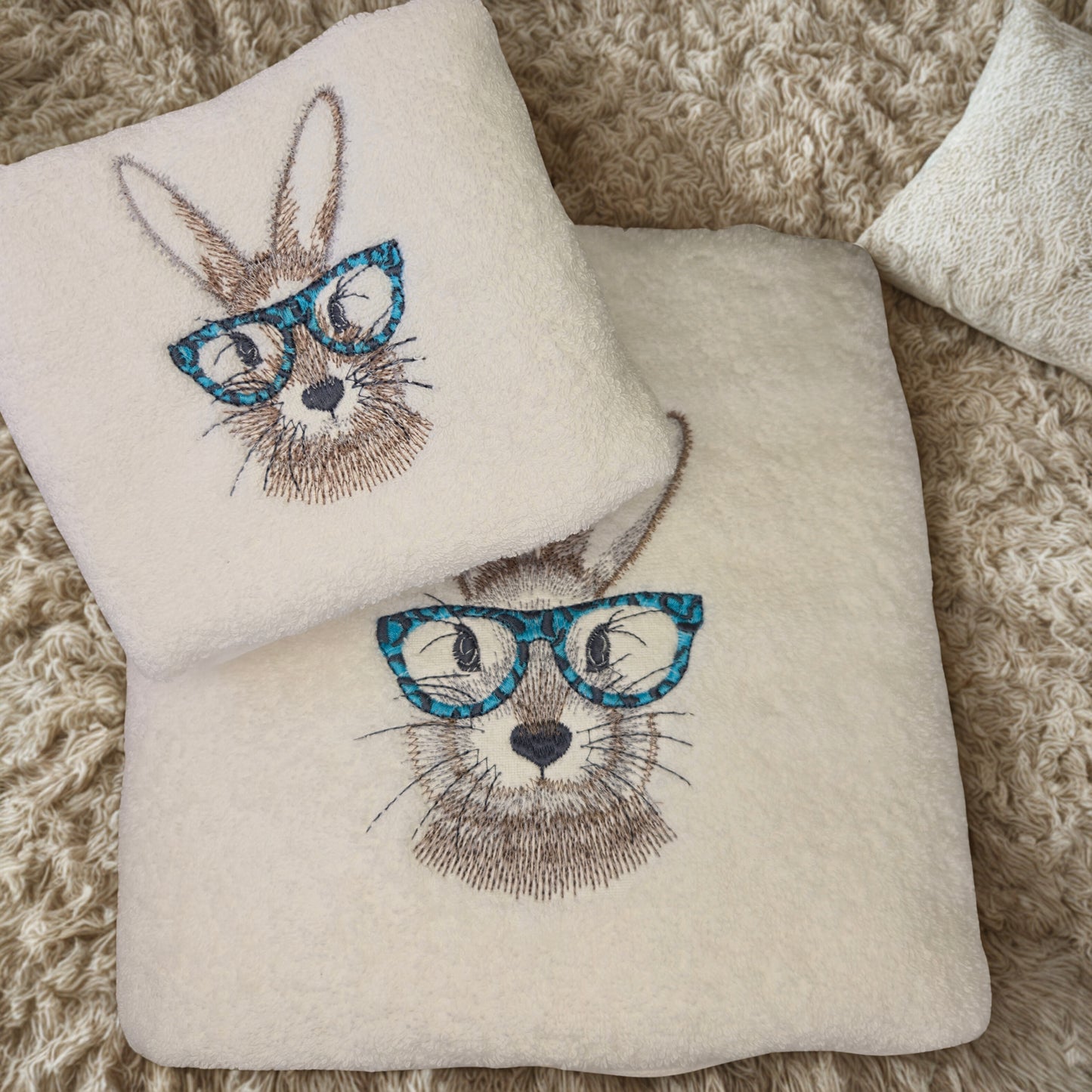 Embroidered Towel and Hand Towel Gift Set