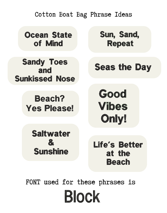 Personalised Organic Cotton Canvas Boat Bag