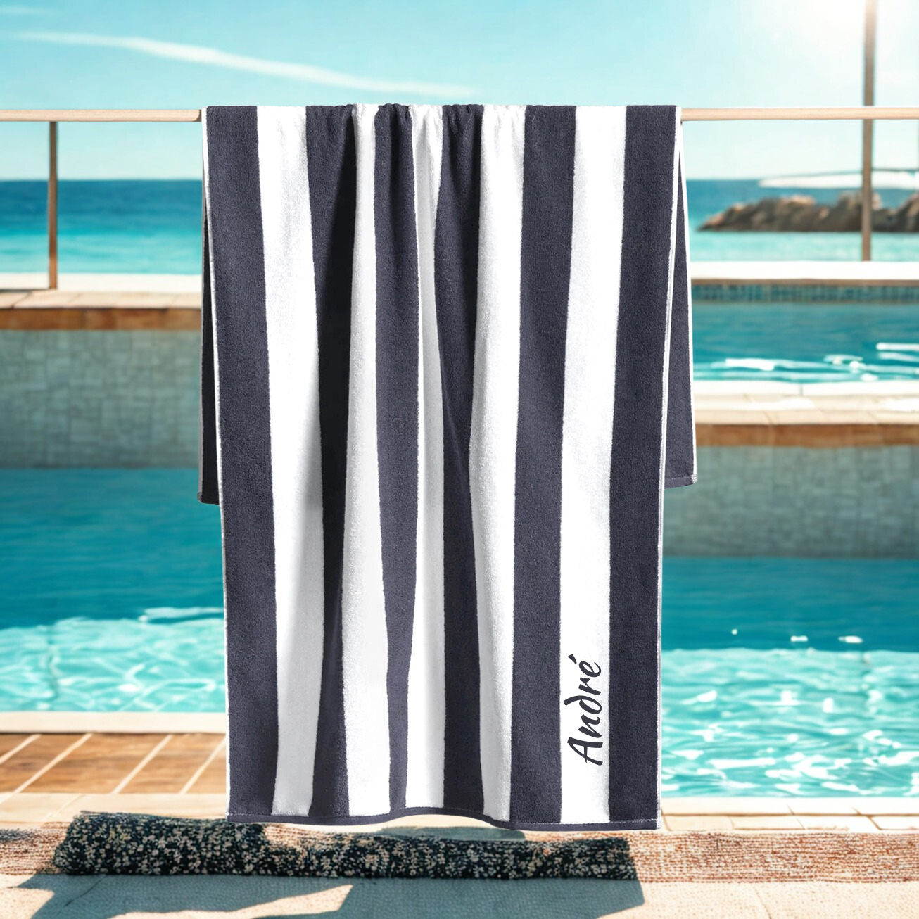 Dad's Personalised Beach Towel (Cabana Style)
