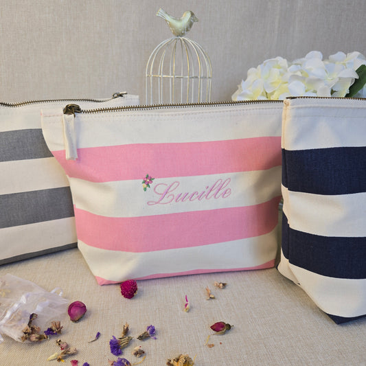 Personalised Striped Cotton Canvas Bag