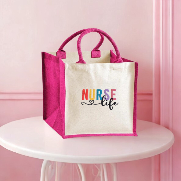 Nurse Life Canvas Tote Bag | Embroidered Everyday Work Tote