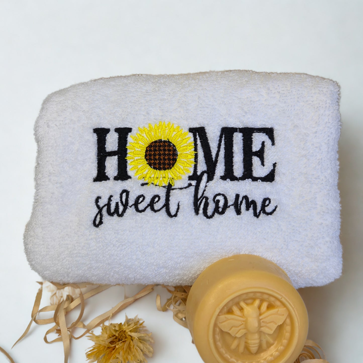 Hostess Gift Set | Embroidered Home Sweet Home Hand Towel & Hand Soap