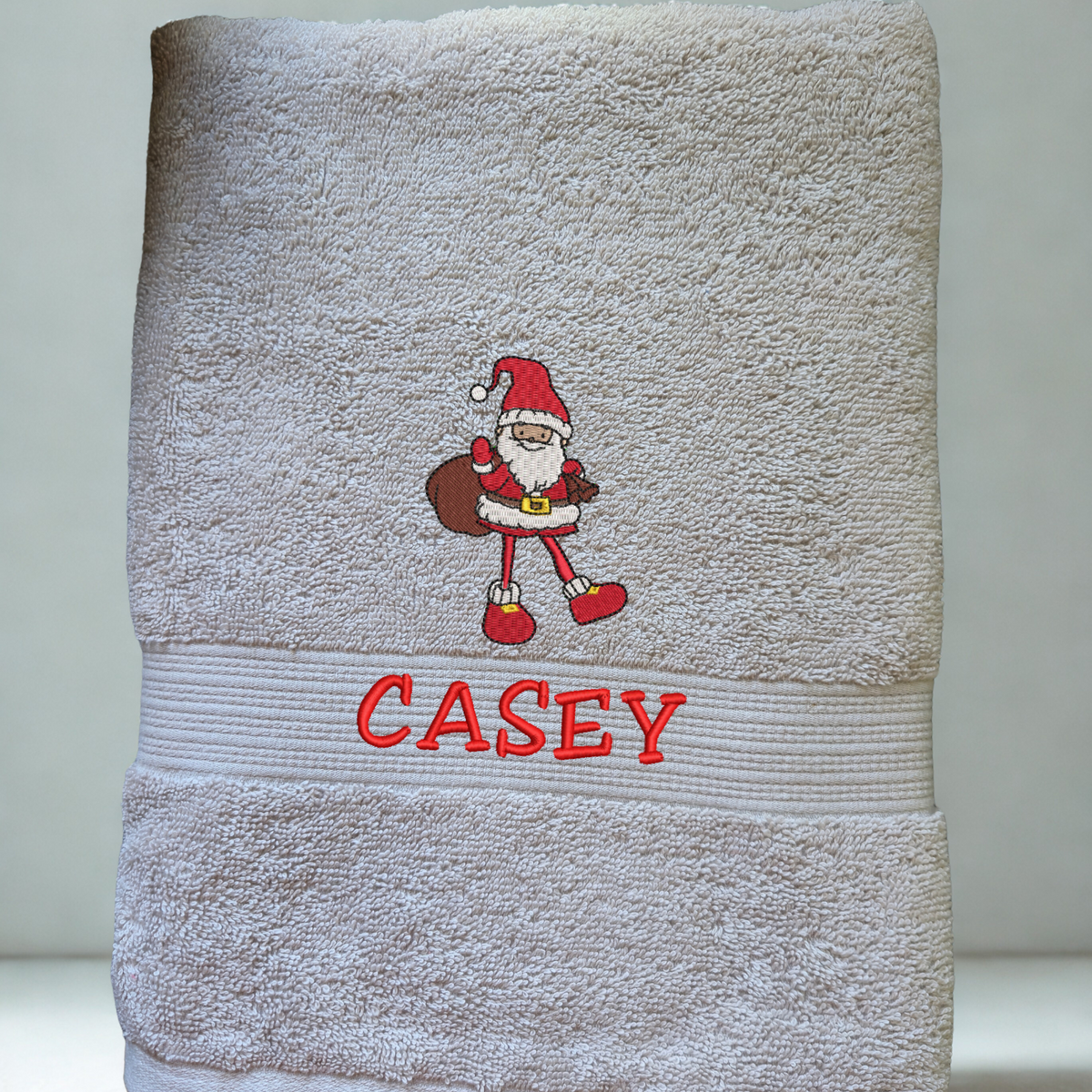 Personalised Children’s Christmas Towel Set | Embroidered Name & Festive Design