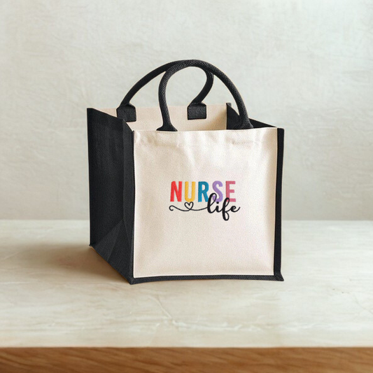 Nurse Life Canvas Tote Bag | Embroidered Everyday Work Tote