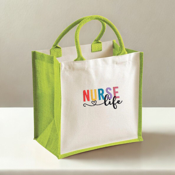 Nurse Life Canvas Tote Bag | Embroidered Everyday Work Tote