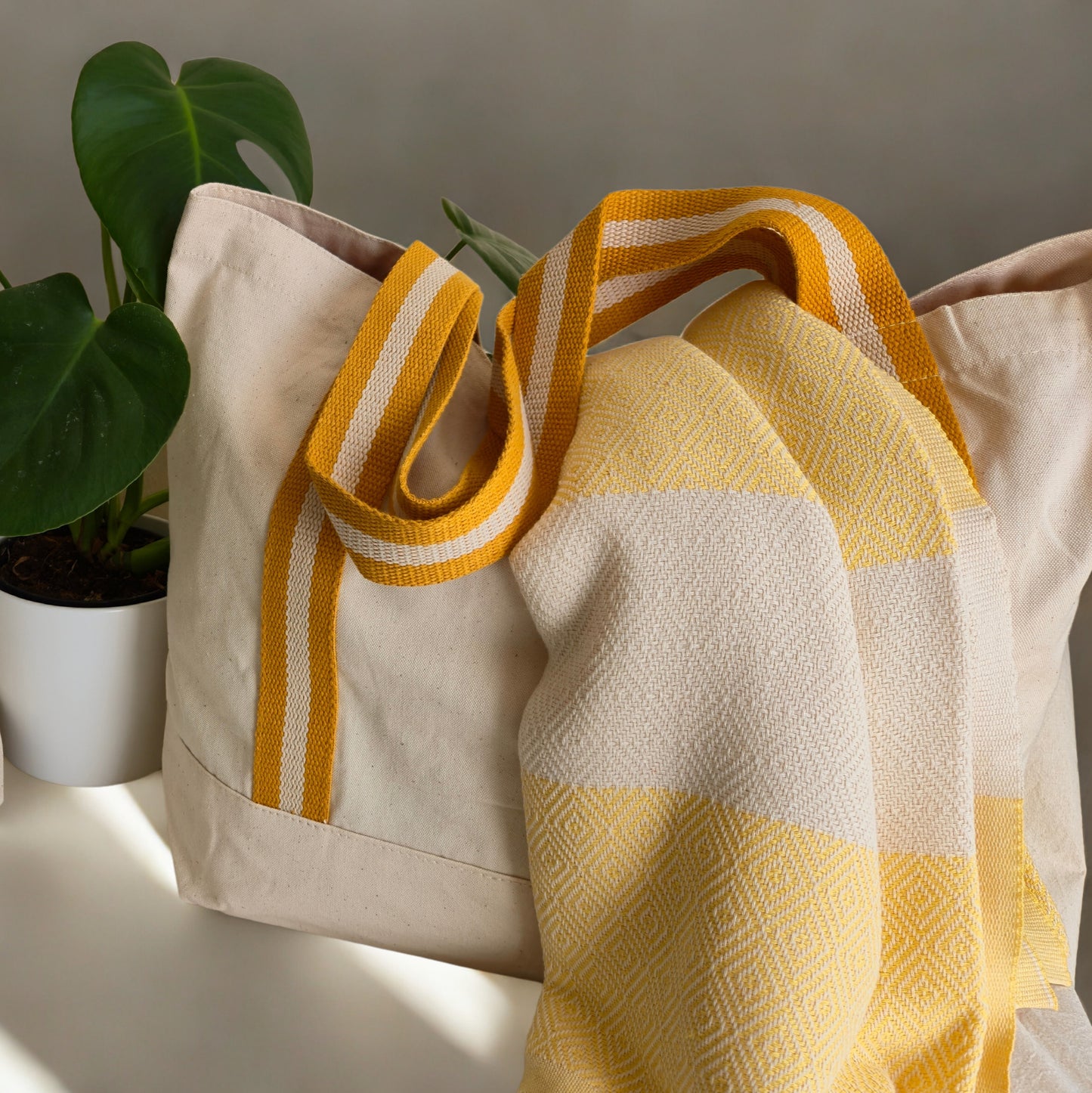 Personalised Tote Bag & Turkish Towel Gift Set | Embroidered Matching Set