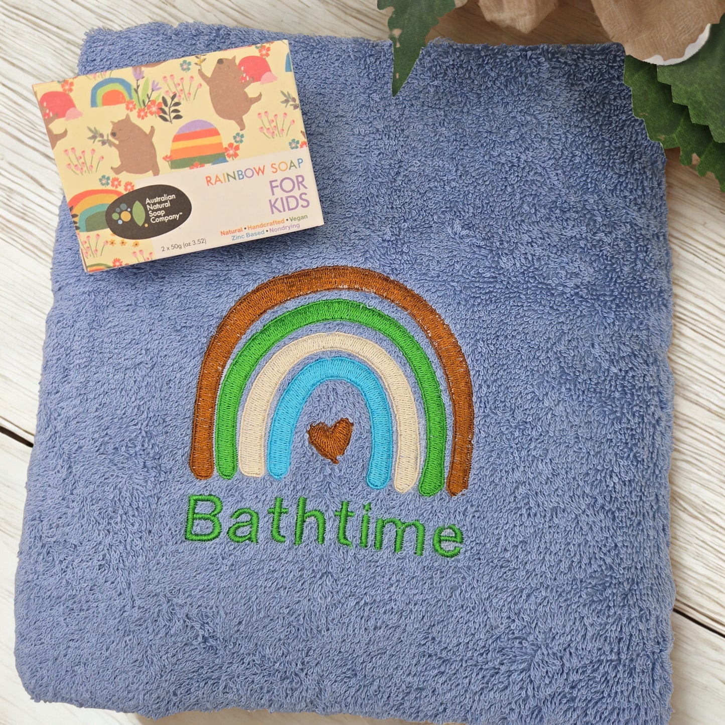 Embroidered Towel and Soap Gift Set