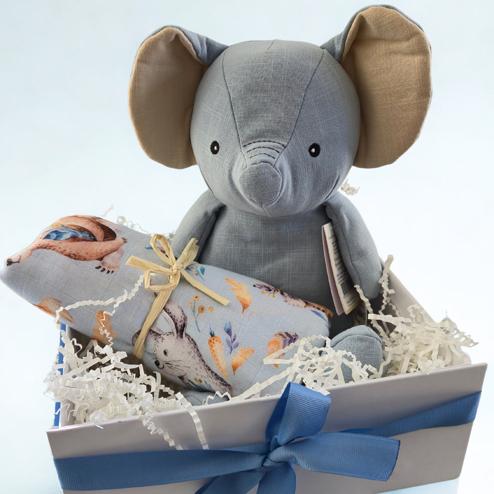 Eddy Elephant Gift Set – New Baby & First Birthday Present – Freckled ...