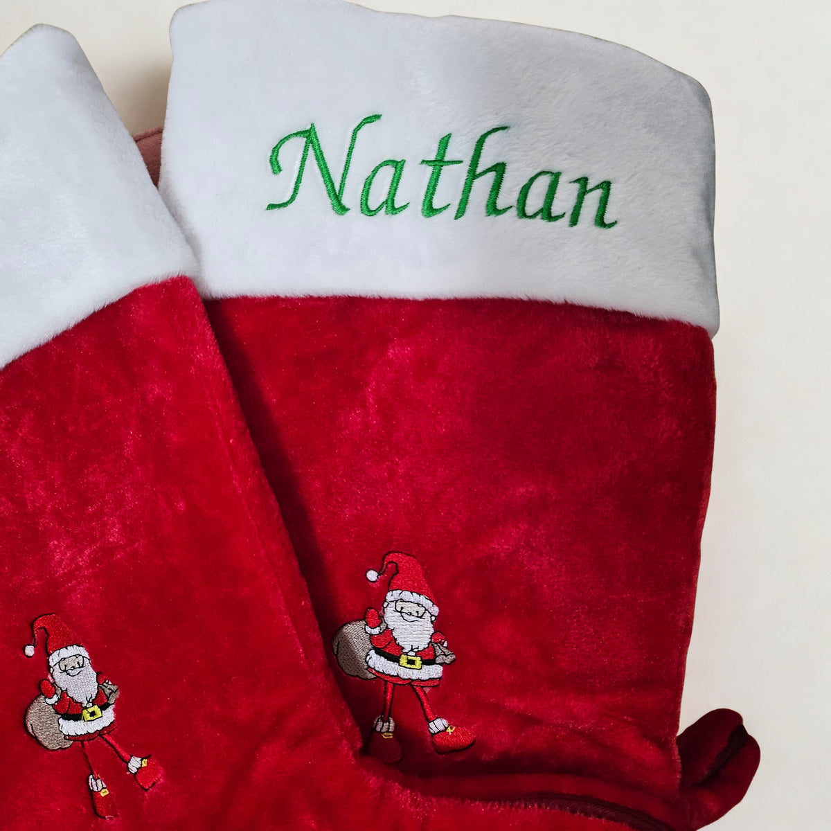Personalised Embroidered Christmas Stocking – Festive Holiday Keepsake (WITH DESIGN)