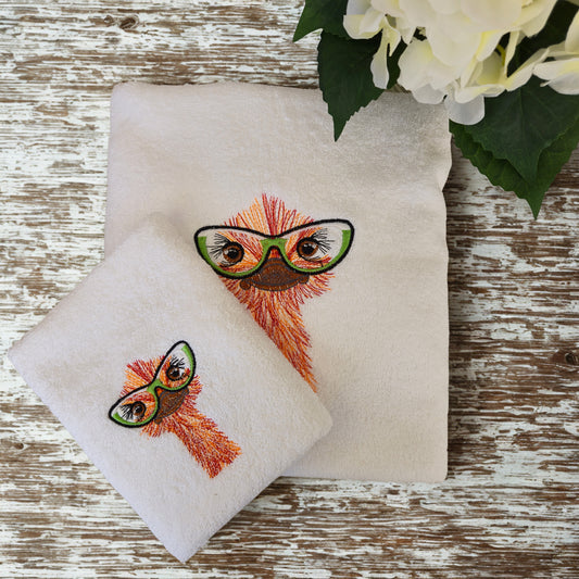 Embroidered Towel and Hand Towel Gift Set