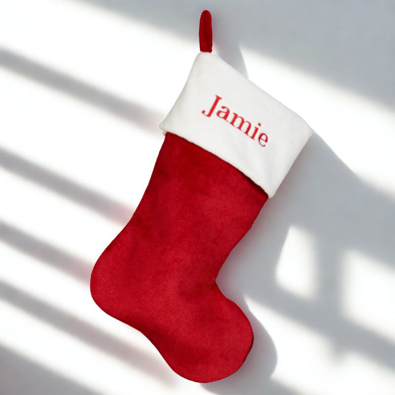 Personalised Embroidered Christmas Stocking – Festive Holiday Keepsake (WITH DESIGN)