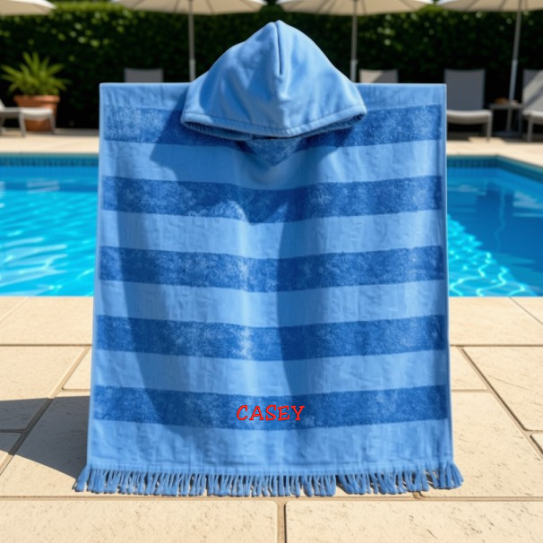 Kids Personalised Hooded Beach Poncho Towel