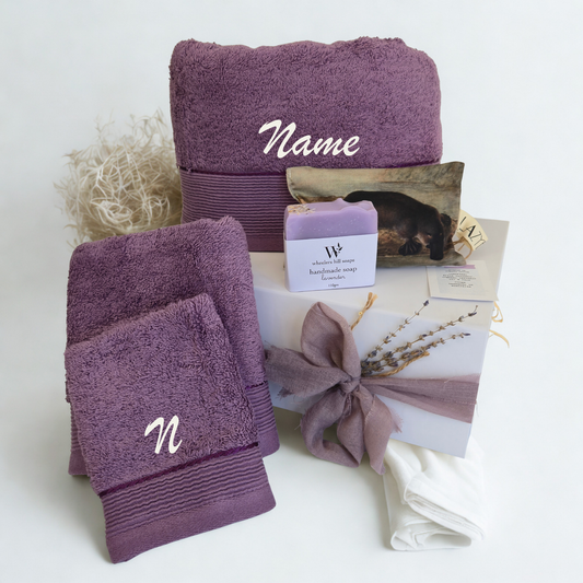 Lavender Love | Personalised Bath Towel Gift Set