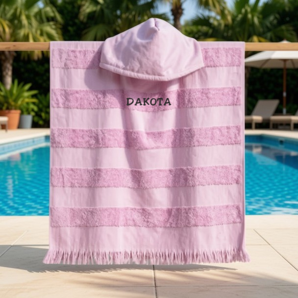 Kids Personalised Hooded Beach Poncho Towel