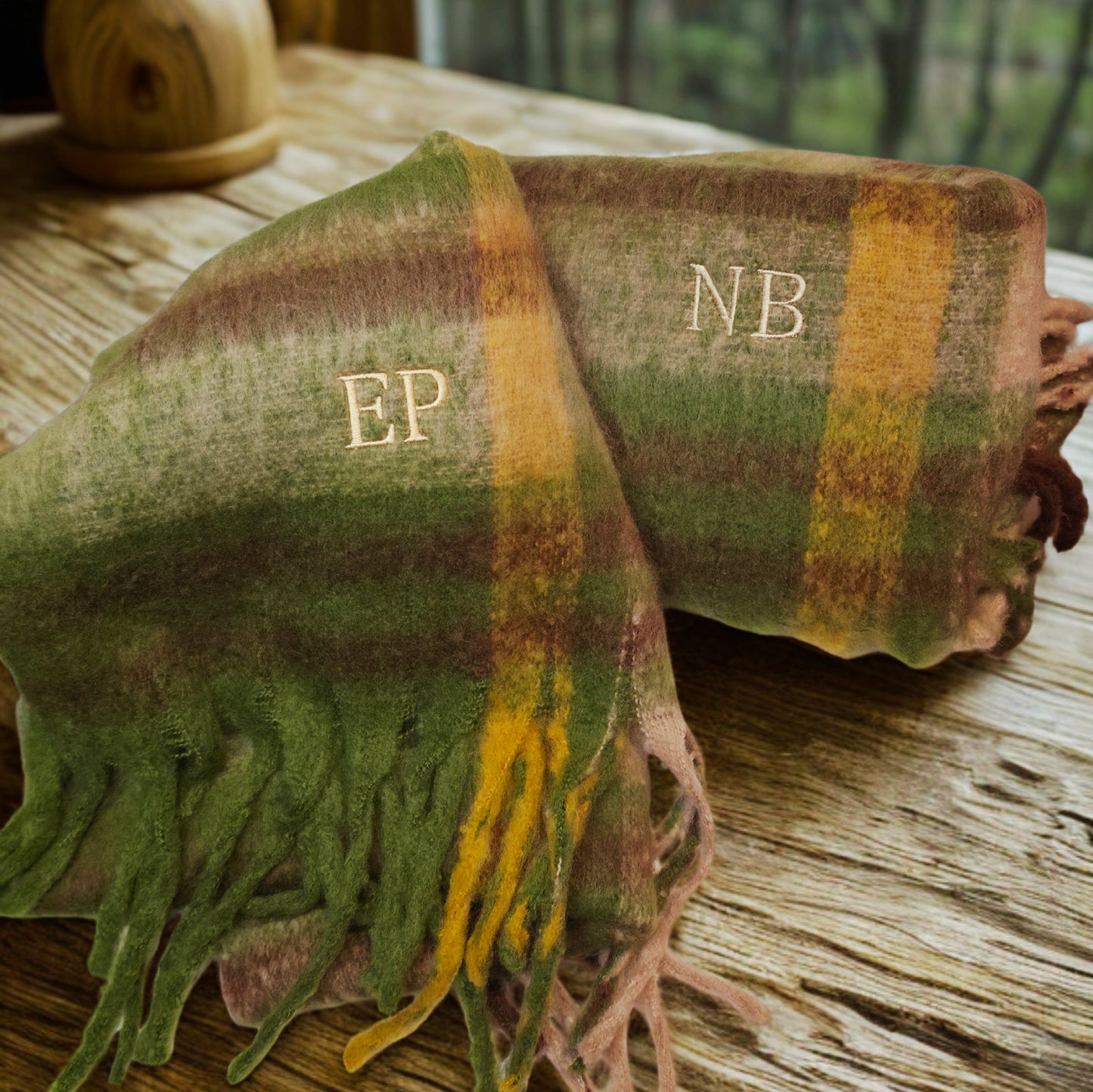 Personalised Duotone Embroidered Scarf | Custom Name Winter Gift