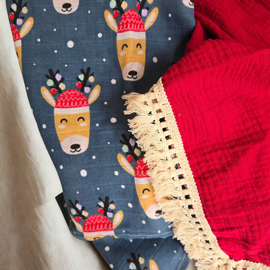 Personalised Baby Christmas Gift Set – Swaddle & Custom Embroidered Blanket | Newborn Keepsake Gift