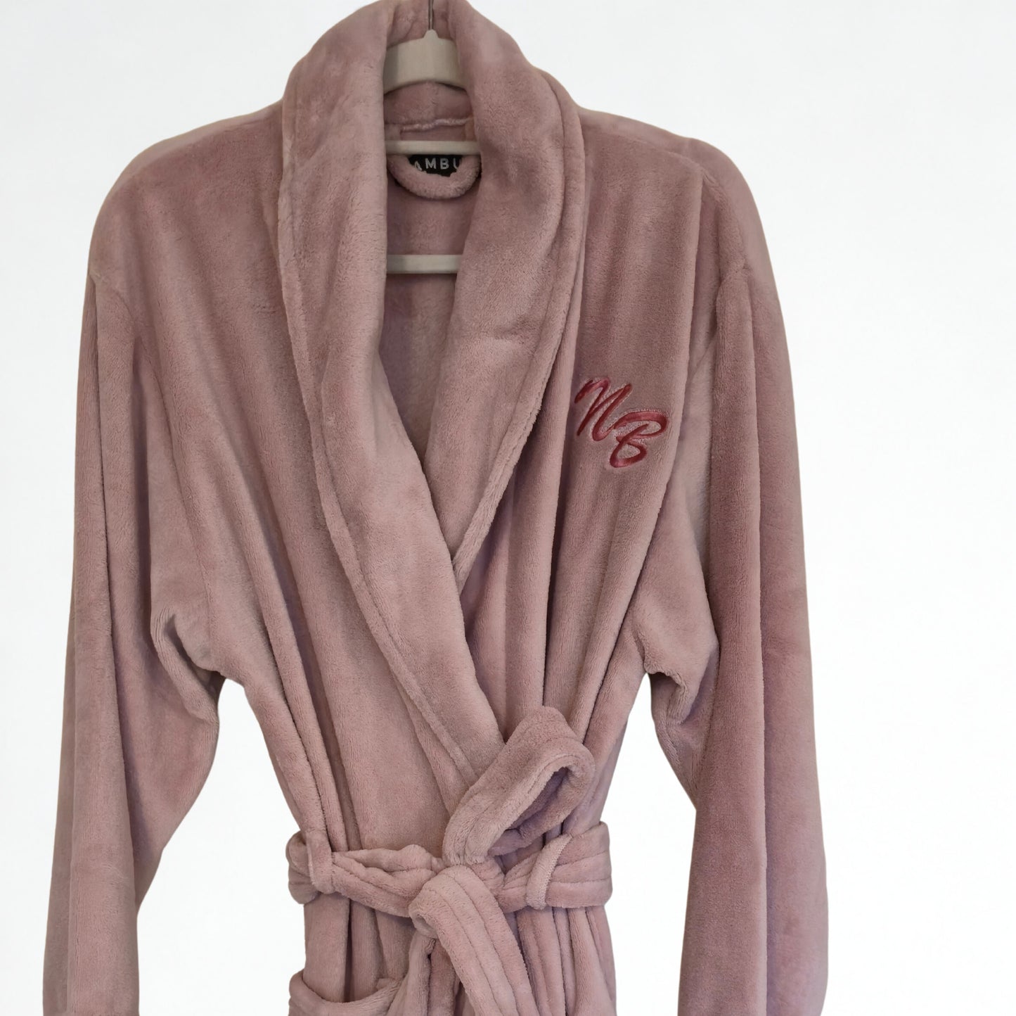 Personalised Embroidered Microplush Robe in Blush – Mother’s Day Gift